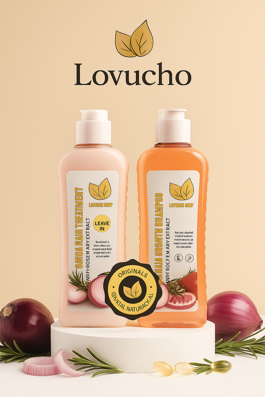 Lovucho Onion, Rosemary and Biotin Shampoo & Treatment + FREE Gift