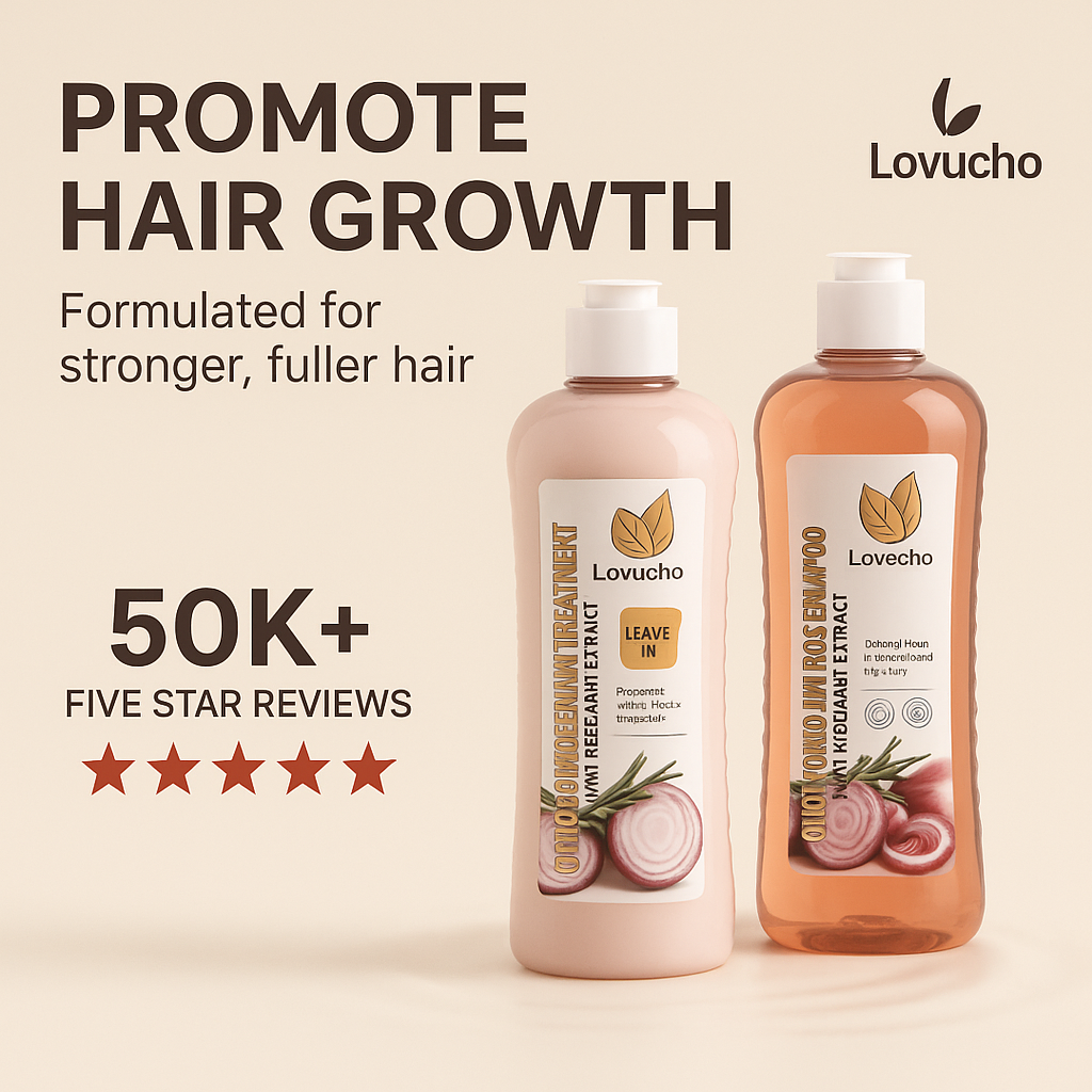 Lovucho Onion, Rosemary and Biotin Shampoo & Treatment + FREE Gift